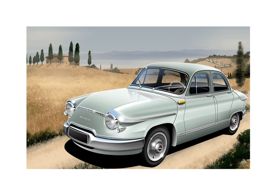 Russelljwallis's tweet photo. Todays car art is another Panhard. The PL17 Tigre. What an oddity!
Two once again for the price of one. A plain background and a Mediterranean scene. 

#PanhardPL17 #Panhard #frenchcars #carart

@marcus_t_ward
@creatinglightly
@goseatonio
@jezdrawspicture
@bsillustration https://t.co/2eA0xvXb6H