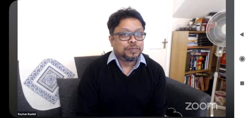 icsforum's tweet photo. Trustee D. @rayhanrashid said, "We're far behind to #Recognise1971Genocide , but that doesn't necessarily mean that we'd stay behind on that."- 
@icsforum
 
#RecogniseBangladeshGenocide https://t.co/Co6zGrVASw