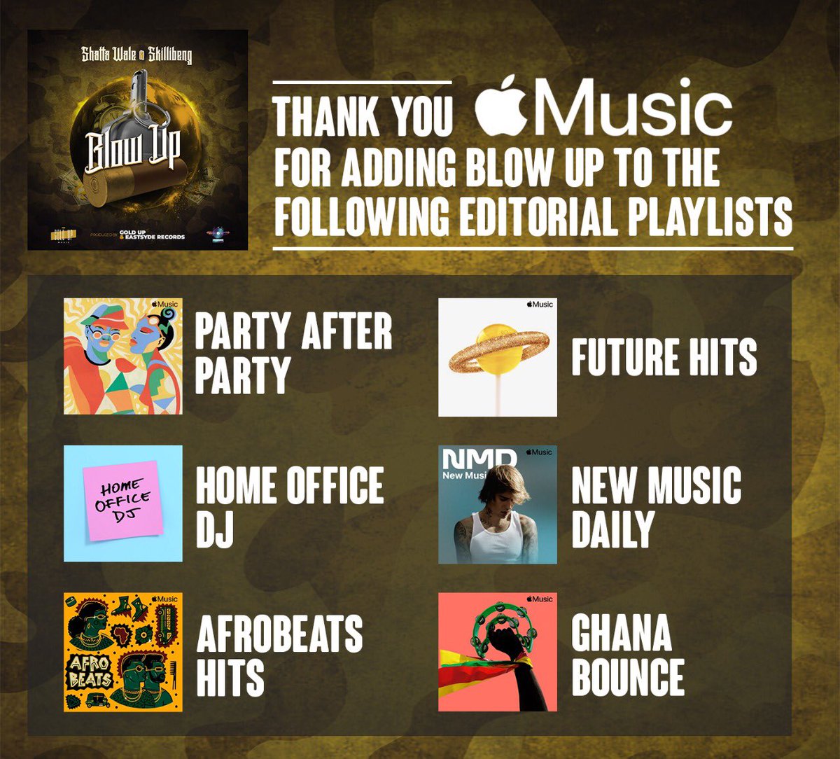iamfilawan's tweet image. Thank you @AppleMusic for adding #Blowup to their playlist 🙌🏿🙌🏿 
@shattawalegh