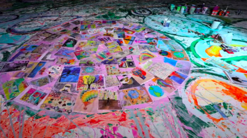 eatangerines's tweet photo. It makes me so happy to see the inspiration and hope @BTS_twt brings, even in the smallest of ways. Today it was a child’s drawing, part of the world’s largest painting and philanthropic initiative 'The Journey of Humanity' by Sacha Jafri

https://t.co/RqrtcTFg1f

 @btsdanisharmy https://t.co/mWdcKawPh7