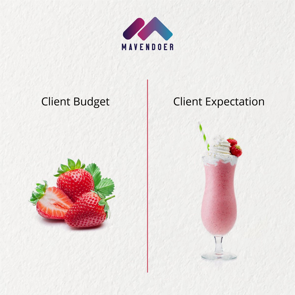 mavendoer's tweet photo. When briefing your writer, designer or agency, make sure your brief is as clear as your budget. If you want something award worthy, you need to spend a little on it.
#MavenHumor #ClientExpectation #digitalmarketingagency #marketing #agency #singapore #malaysia #apac https://t.co/yDL2aErVe3