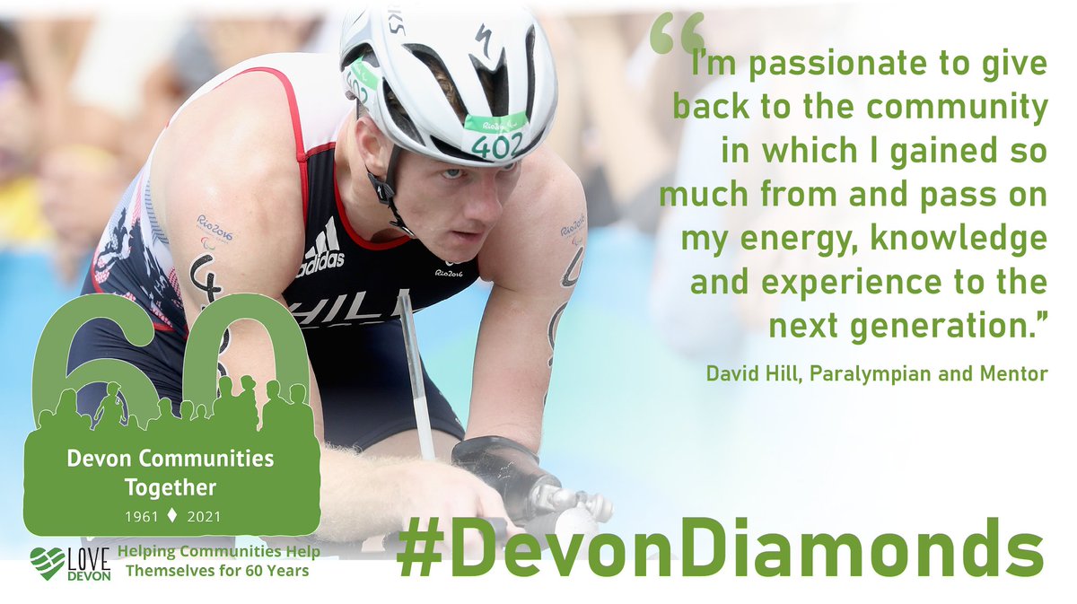DevComsTogether's tweet photo. Another special #DevonDiamond for you this week - Paralympian and mentor to #Devon's young people, @DavidHill_GB ! Find out more and nominate your Devon Diamond! https://t.co/0ftszpRlcL #DCTis60! #DiamondAnniversary https://t.co/bA74Sa5duS