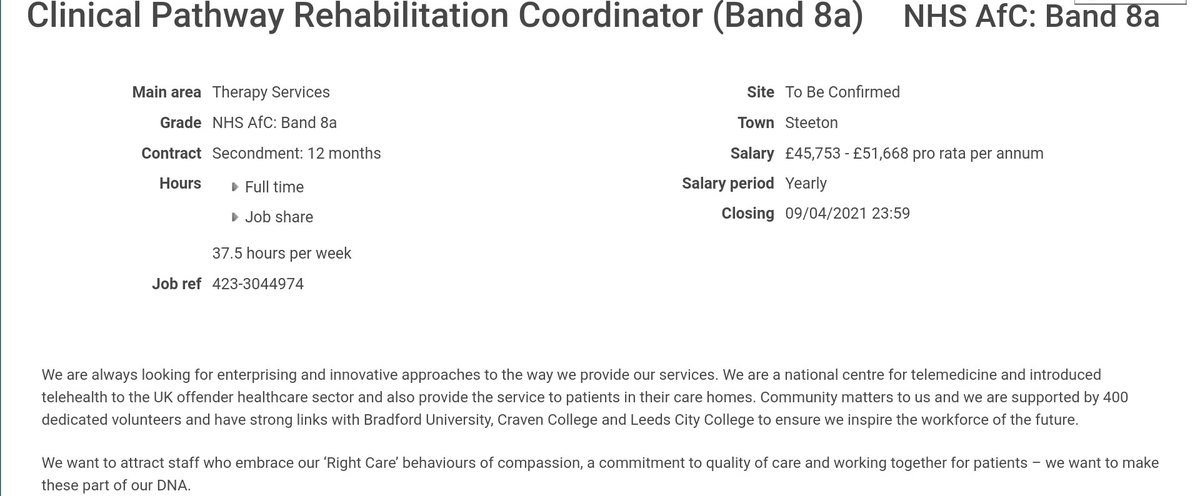 Jon_LeePT's tweet photo. Please share this exciting opportunity to lead our long covid rehab response across Bradford and Airedale.  A great opportunity for a passionate AHP leader @Airedaleahps  @BTHFT @AiredaleNHSFT @BDCFT_AHPs #AHPs #longcovid link: https://t.co/I77wvPCmku https://t.co/Pd8NOau51D