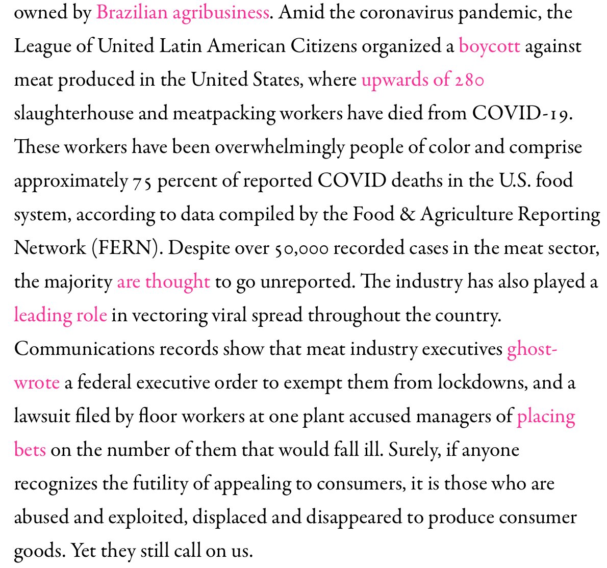  #Veganism promoting  #nonviolence and anti-oppression. Against white supremacy and the  #colonial,  #imperialistic global  #capitalist agro-industry.A Thread. https://www.currentaffairs.org/2021/03/boycotting-animal-products-as-a-collective-act-of-protest