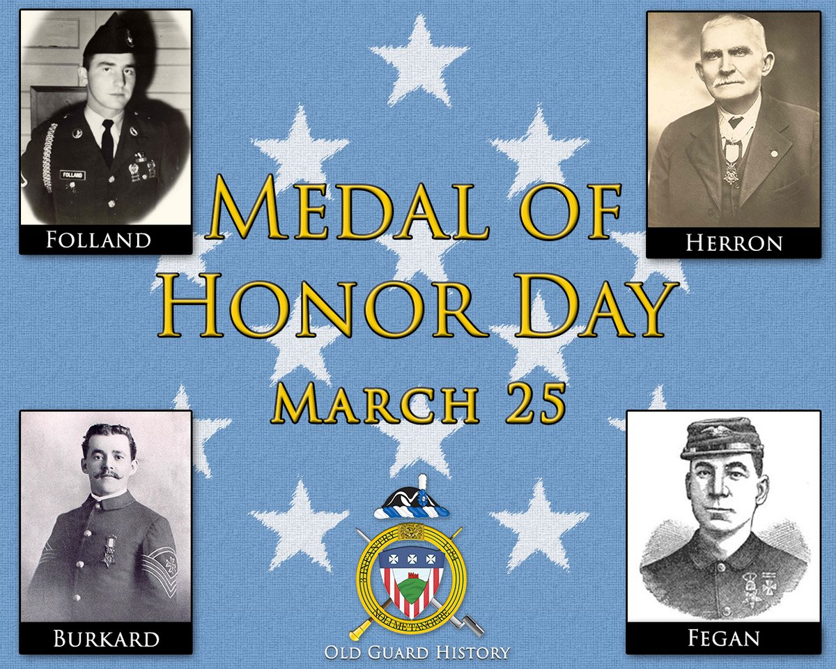 March 25 is Medal of Honor Day. We take time today to remember the four members of the 3d Infantry Regiment that have been awarded the Medal of Honor.

#MedalofHonor #HonorGuard #OldGuard #history #courage #bravery #selfless #MoH #USArmy
