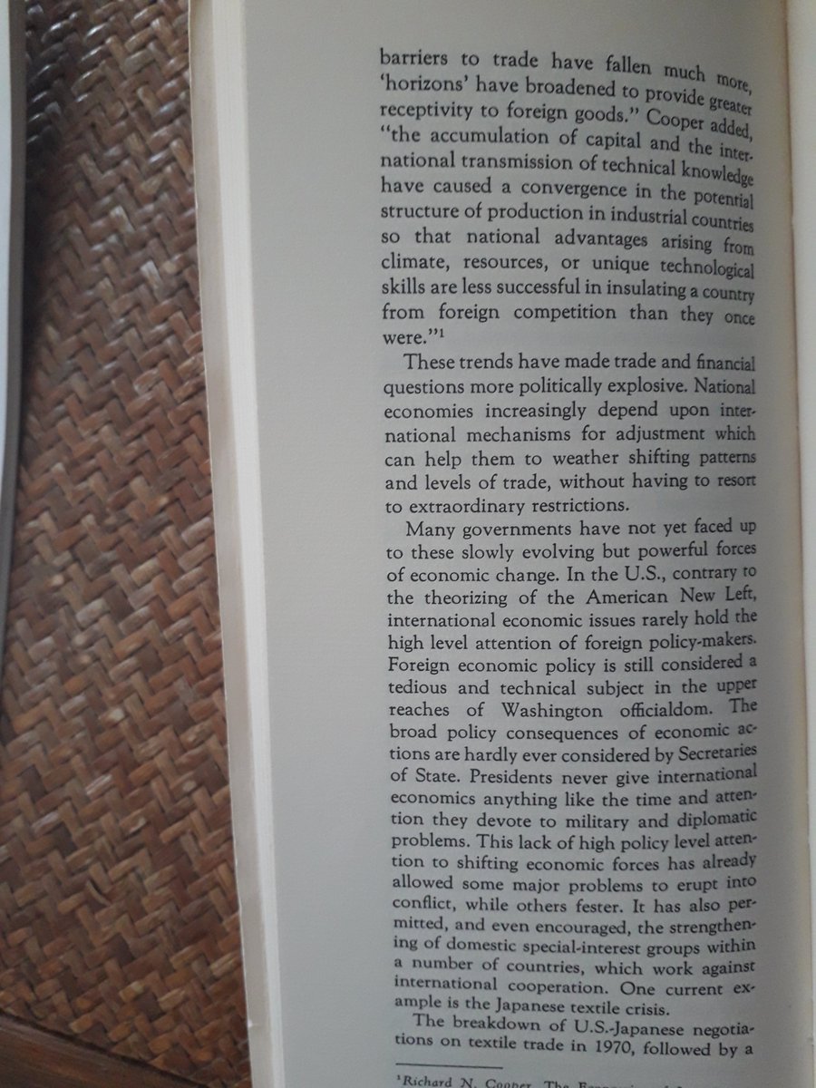 MalmgrenStrate1's tweet photo. @Halsrethink wrote an article 4 the 1970 issue #1 of the @ForeignPolicy titled Coming #TradeWars. He concludes w. "Intense effort 2 seek, step by step, area by area, more positive policies, &amp; international codes of conduct in economic relations is the direction we should travel." https://t.co/wzVI2M1gS5