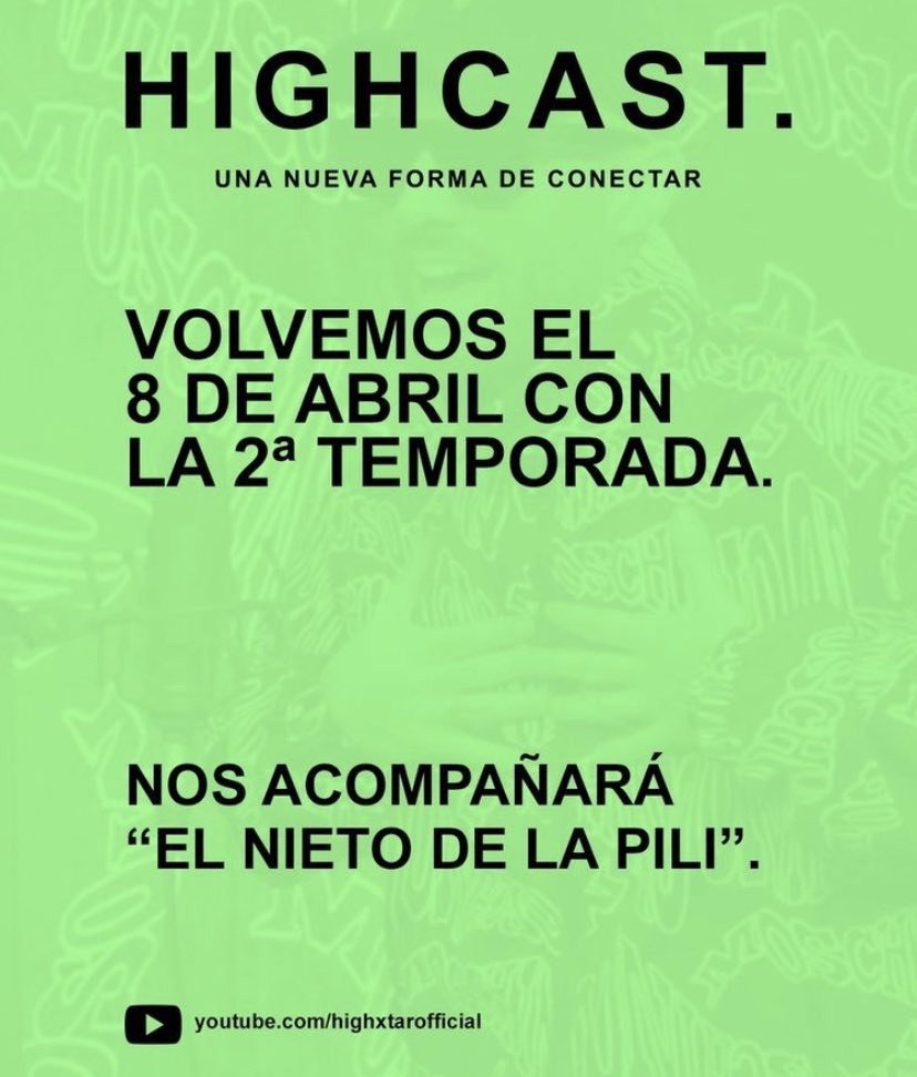 highxtar_'s tweet photo. Volvemos el 8 de abril con 2ª temporada de #HIGHCAST https://t.co/PrmST3nHlQ