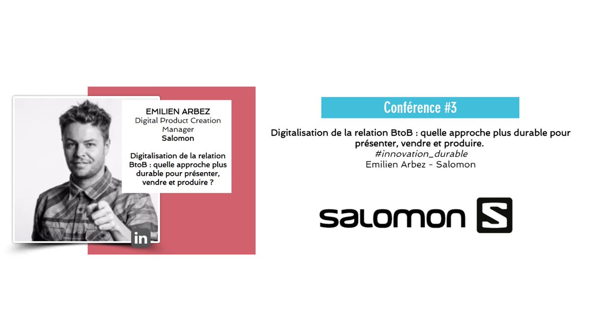 corentosullivan's tweet photo. #transfonum au DigitalxOutdoor👉Emilien Arbez nous explique comment @SalomonSports  digitalise son process de conception de produit et d'échantillonnage pour réduire son impact carbone :😱 Impressionnant 👏
@Outdoor_Valley 
https://t.co/dLkTR6zTrP https://t.co/PkgJrPPjcO
