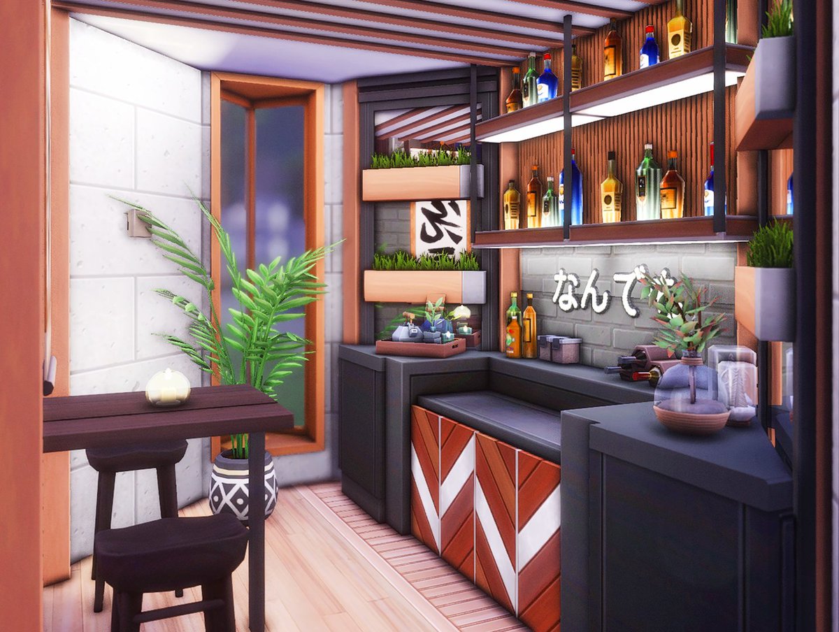 paszerine's tweet photo. "Whatever" wet bar at home for a mixologist sim 🍹 made with TOOL, play-tested and no CC!

Tutorial for the custom furniture in this room: https://t.co/TdqIujkCKf

Gallery ID: paszerine

#ShowUsYourBuild #Sims4 @theSims https://t.co/4CefHe5seC