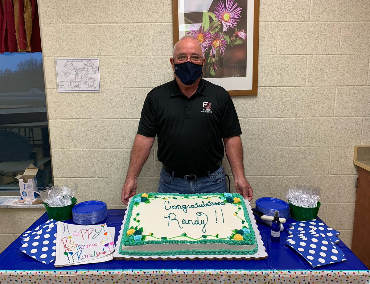 flintfalcons's tweet photo. Our head custodian, Randy Sands, is retiring. Congratulations, Mr. Sands, and thanks for serving us so well. You will be missed! https://t.co/U06hXJmdDT