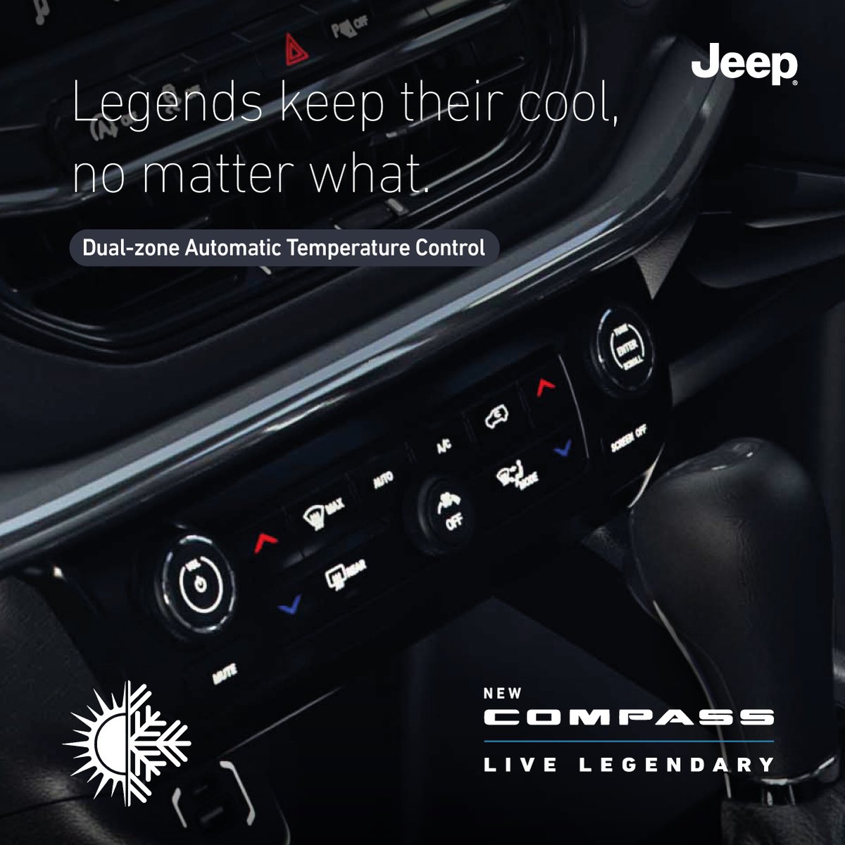 JeepIndia's tweet photo. The new Compass is more than being comfortable - it's about a legendary lifestyle - it's slick, intuitive, ergonomic, and customisable. 
Price starting at ₹16.99 Lakhs. Test drive it today. https://t.co/jpVA8f3qCU #NewJeepCompass #NewCompass #Jeep #OIIIIIIIO https://t.co/r79oROjYLB