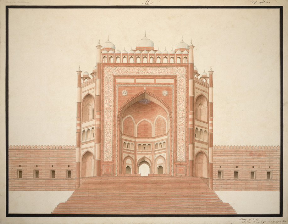 Buland Darwaza, Jama Masjid and Hiran Minar in Fatehpur Sikri - c1890's -  Old Indian Photos