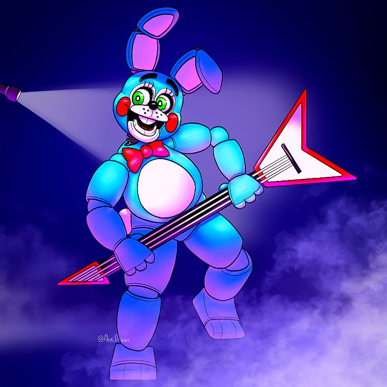 Alva  COMMS OPEN on X: I drew Toy Bonnie! He likes to talk about how  atractive he is all the time, the other animatronics just pretend they  actually listen to him