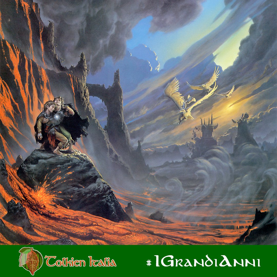 TolkienItalia's tweet photo. #IGrandiAnni
25 marzo 3019 T.E. : «L'Esercito è circondato sui Colli di Scorie. #Frodo e #Samvise raggiungono il Sammath Naur. #Gollum afferra l'Anello e cade nella Voragine del Fato. Crollo di Barad-dûr e morte di #Sauron.» https://t.co/nPSEbUXgNz