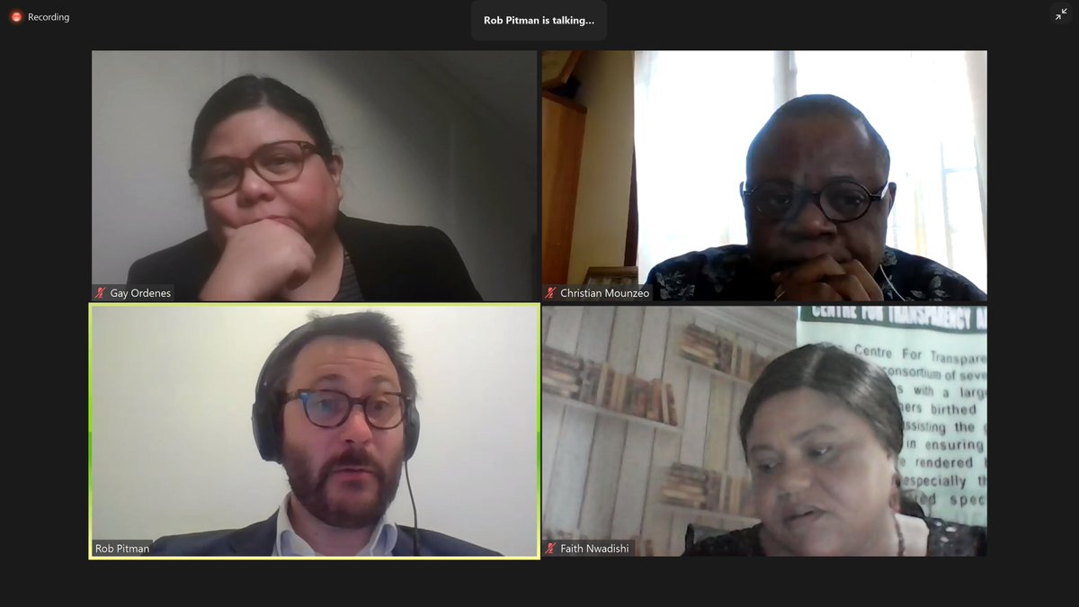 Why do we want to see contracts for #oil #gas and #mining projects? Great panel moderated by <a href="/CharlesWanguhu/">🇰🇪 ✊ ✊</a> <a href="/KCSPOG/">KCSPOG</a> @PWYPtweets #DiscloseTheDeal #PWYPAC21 <a href="/NRGInstitute/">Natural Resource Governance Institute</a> <a href="/EITIorg/">EITI International</a> <a href="/faithlyn_7/">Nwadishi Faith</a> <a href="/ChrisMounzeo/">christian mounzeo</a> All contracts renegotiated b/c of #COVID19 must be made public!