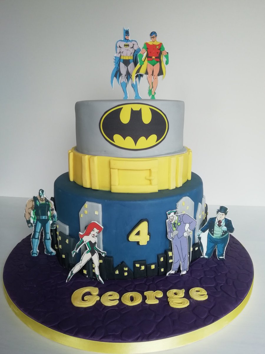 Batman theme celebration cake for George, available from us <a href="/esxcountycakes/">Essex County Cakes</a> <a href="/BritishBakeOff/">British Bake Off</a> <a href="/CakeandBakeShow/">The Cake & Bake Show</a> <a href="/CakeDecMag/">Cake Decoration Mag</a> <a href="/CakeStuffLtd/">Cake Stuff</a>