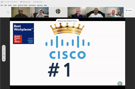 CiscoSaudia's tweet image. Very proud that Cisco Saudi Arabia has been ranked as the #1 #BestWorkplacesKSA21 by Great Place to Work #WeAreCisco #LoveWhereYouWork #MyCompanyMyHero🇸🇦🎈🙌🎖️