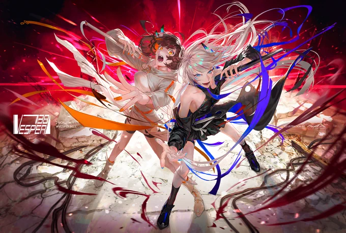 #VESPERBELL @vesperbell_info
ヨミさま、カスカさまが歌う、"VORACITY"のカバーイラストを描かせて頂きました。シャープな歌声で歌われるダークな曲調、おふたりのとってもかっこよいデュエット、ぜひ聞いて頂ければと思います?
https://t.co/hCsDu4KeBy 