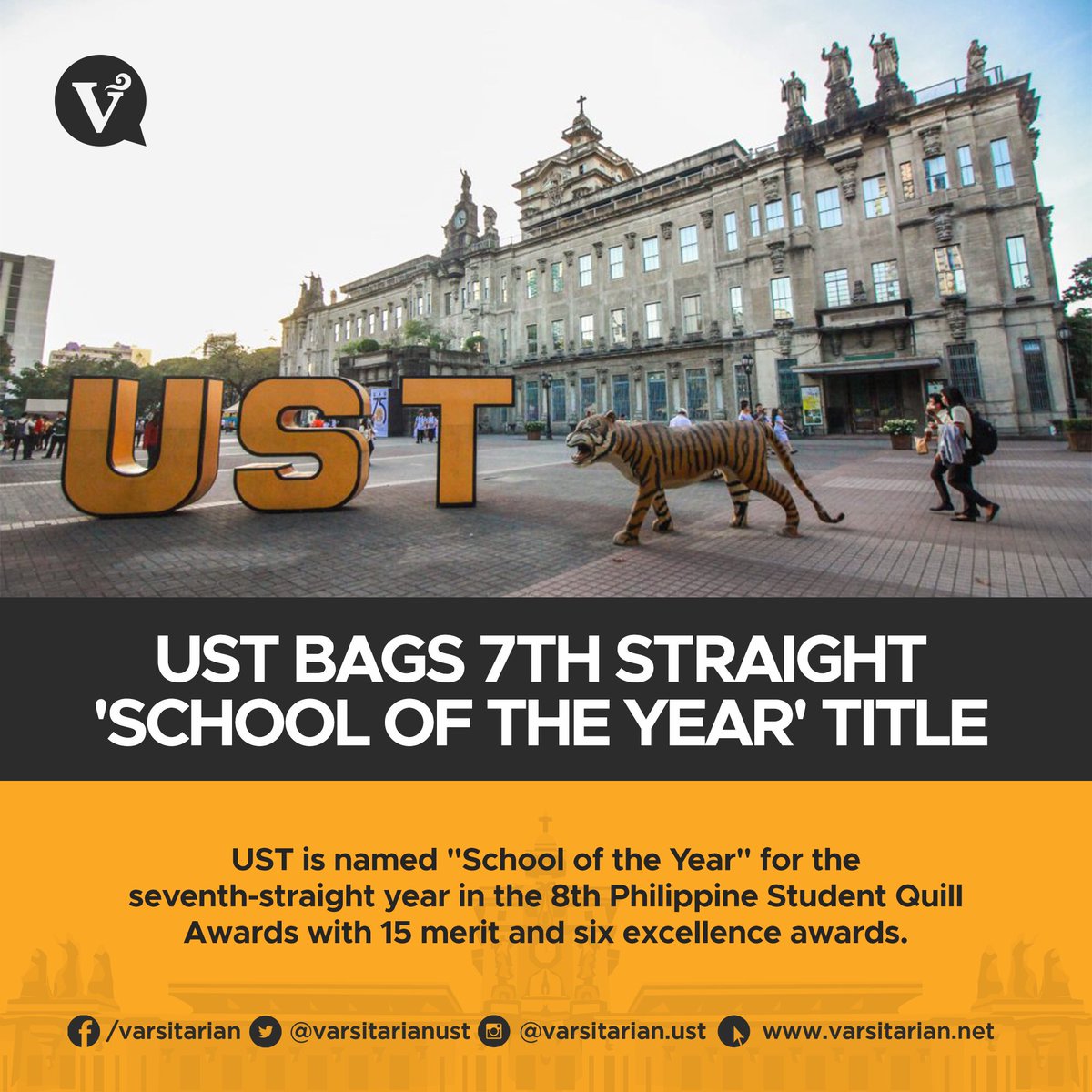 Make it seven straight!

UST bags the "School of the Year" plum in the 8th Philippine Student Quill Awards.