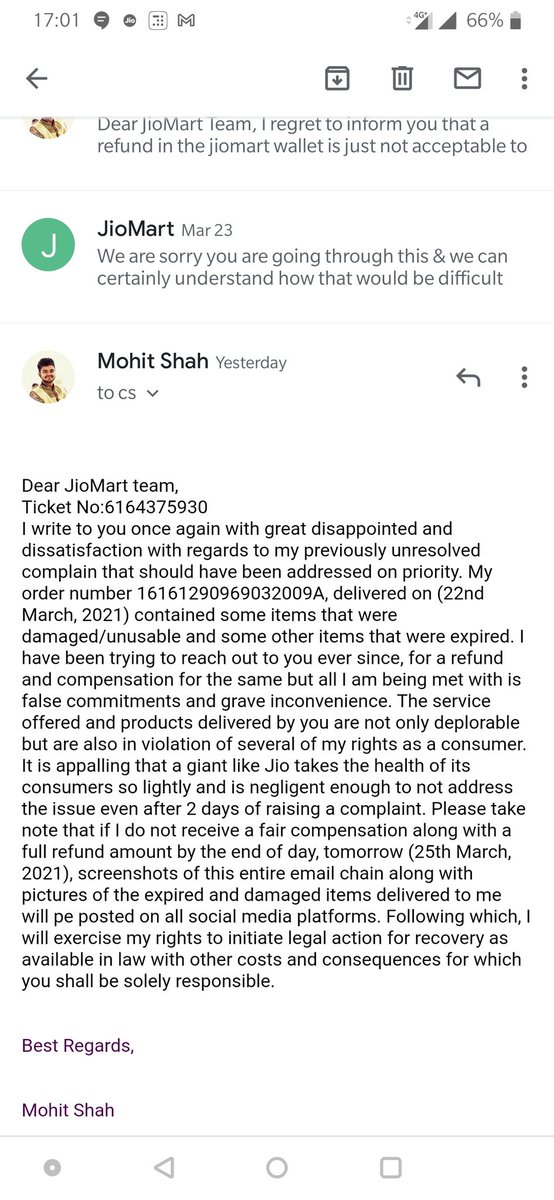 absolutmohitto's tweet photo. @MNCDFbombay @JioMart_Support @reliancejio @reliancejio @PIBConsumerFood @fooddeptgoi @consaff @inconsumerforum @consumerforum_  It is appalling to see how JioMart puts the health and safety of consumers into risk by delivering expired and damaged food products and...(1/n) https://t.co/La6qreBXUy