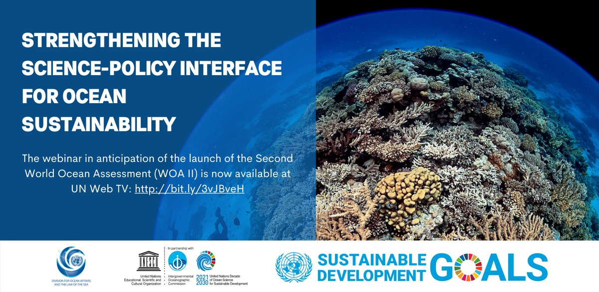 SustDev's tweet image. 🌊&quot;We must support the science-policy interface for ocean sustainability.&quot; - Fabien Cousteau

🐠Watch the webinar bit.ly/3vJBveH held in anticipation of the launch of #SecondWorldOceanAssessment.

Learn more: bit.ly/3vHBbgq

🐳#SDG14 #RegularProcess #OceanDecade