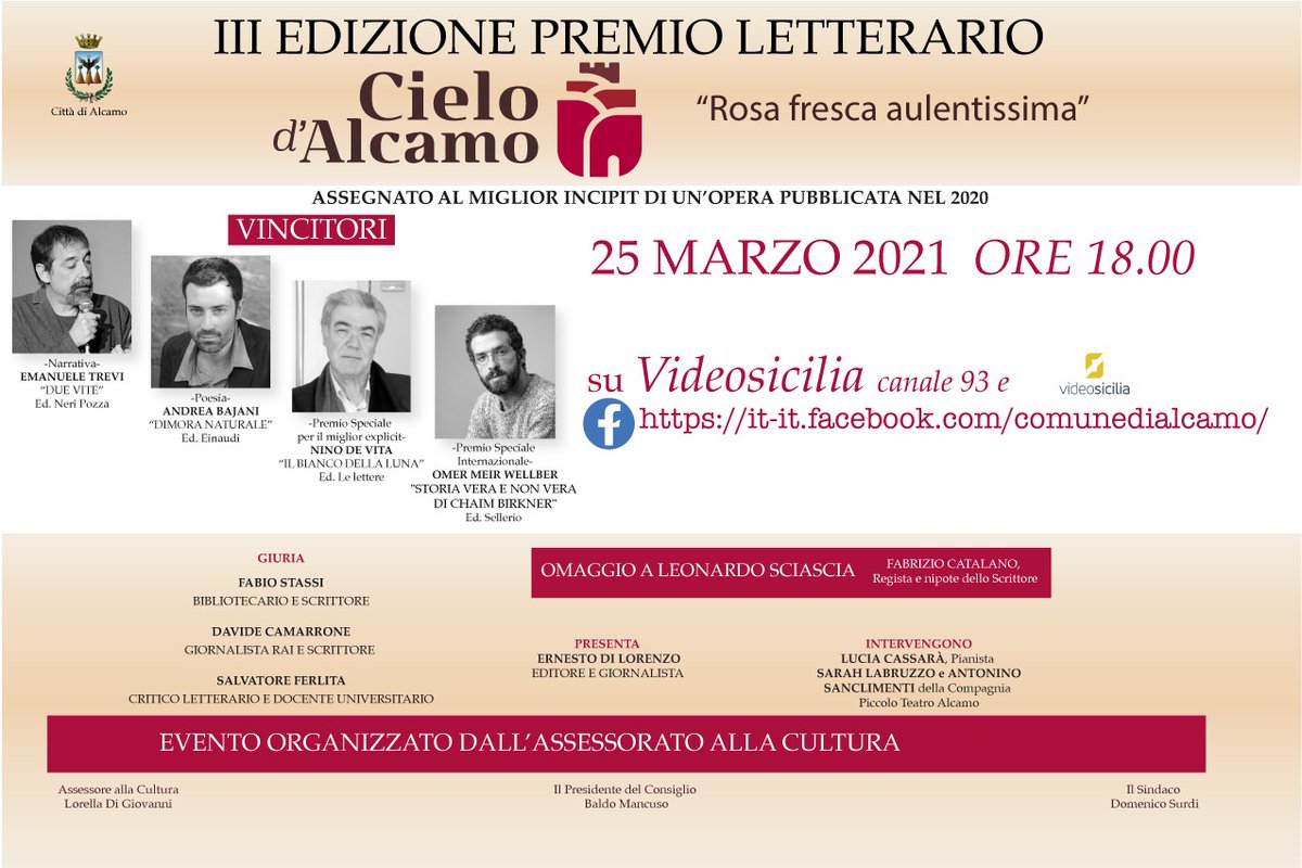 sellerioeditore's tweet photo. Congratulazioni Omer Meir #Wellber. Il suo nuovo romanzo "Storia vera e non vera di Chaim Birkner" vince il premio letterario Cielo d'Alcamo. Alle 18 in diretta social la cerimonia di premiazione.
https://t.co/K1gqvdTTTl https://t.co/RMMD2xDx85