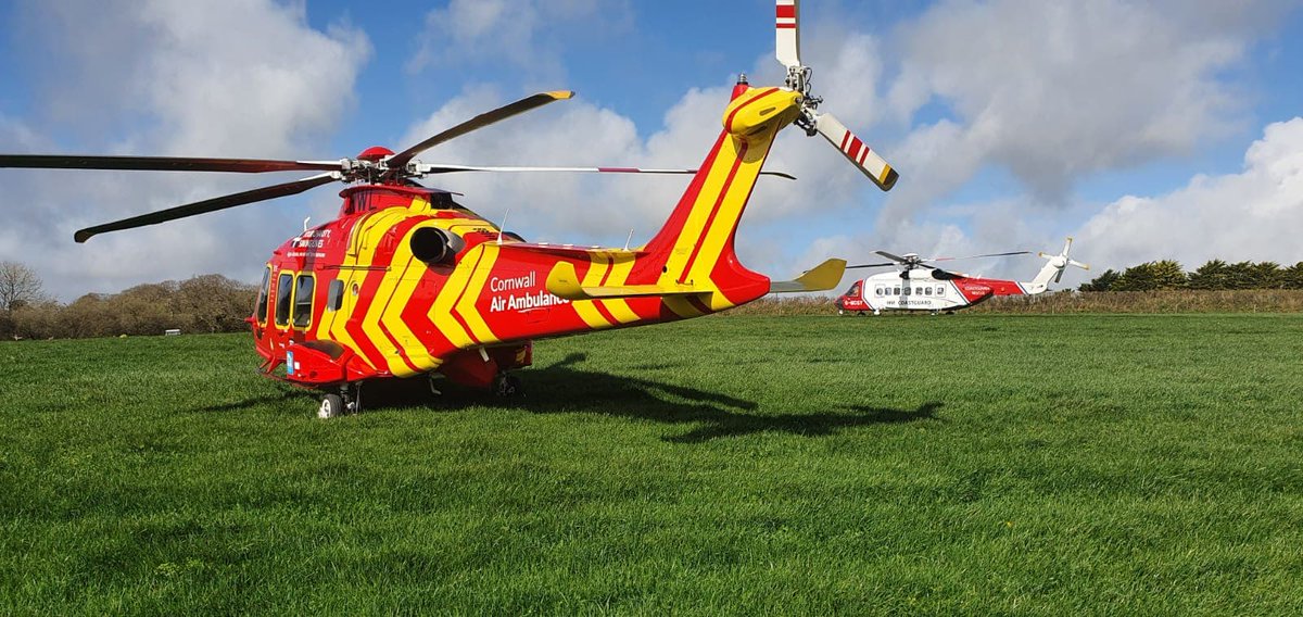 cornwallairamb's tweet photo. Cornwall Air Ambulance was tasked to a Hawk jet crash near Helston. Critical care paramedics assessed & treated 2 patients who had ejected from the aircraft. Injuries were not life-threatening. The crew worked alongside @HMCoastguard @swasFT @DC_PCC
@RNASCuldrose #hawkjet https://t.co/PWYzeOHG3p