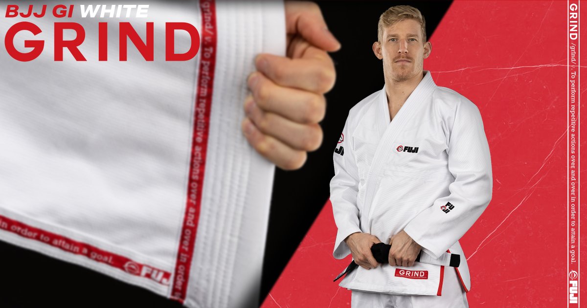 🚨 New Drop from FUJI Sports! Limited Edition Grind Gi in White.  LIMITED EDITION: Grind BJJ Gi White ecs.page.link/yL48H