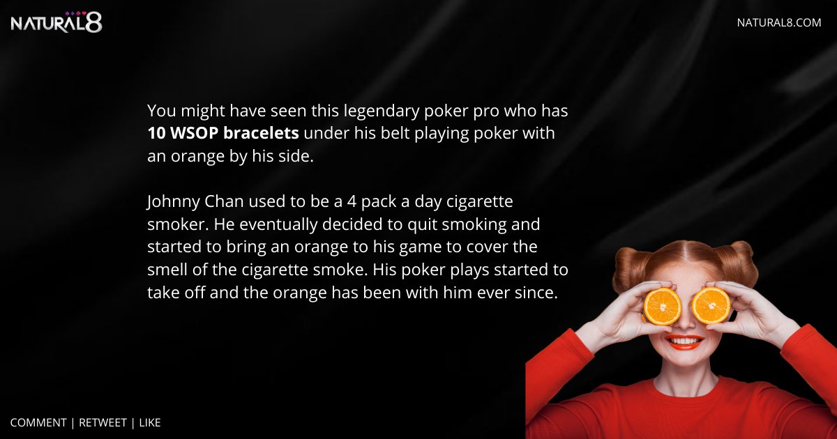 natural8's tweet photo. Do you have any interesting lucky charm? Comment down below and let us know the story behind your lucky charm!

#natural8 #onlinepoker #wsop #johnnychan #didyouknow #funfacts https://t.co/BSyJTFrwbq