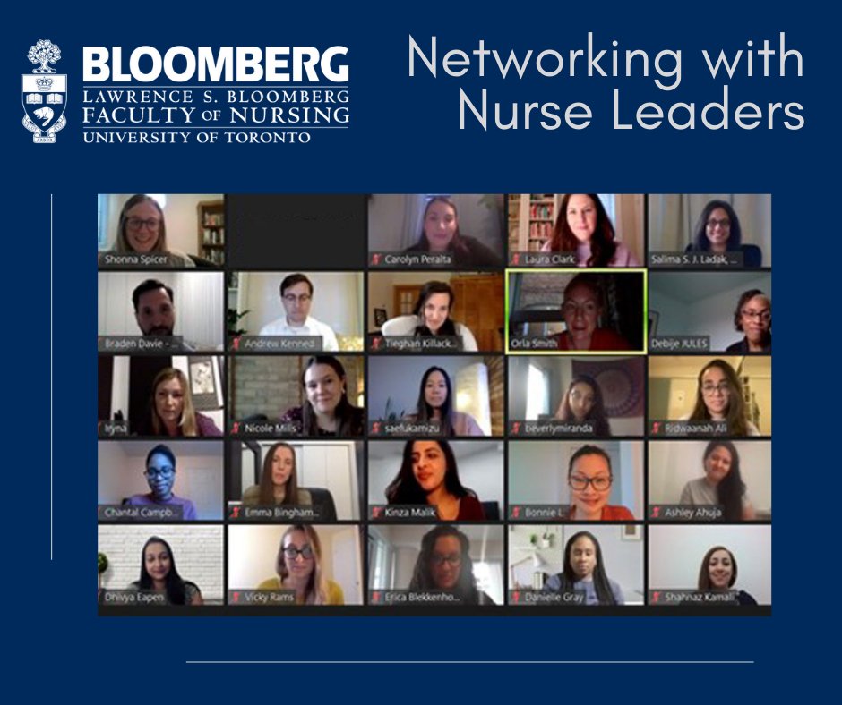 Though virtual, our inaugural #NetworkingwithNurseLeaders session was a success! A huge thank you to all of our @UofTNursing mentors/alumni,  for dedicating their time and energy to help support our graduate and undergraduate students.
#UofTNursing #NursingLeaders