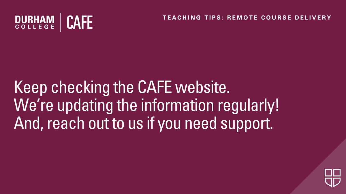 TheDCCTL's tweet photo. #TeachingTips - #RemoteDelivery: Keep checking the CAFE website. We're updating the information regularly! And, reach out to us if you need support. #CAFETips https://t.co/0XxQJZsJtL