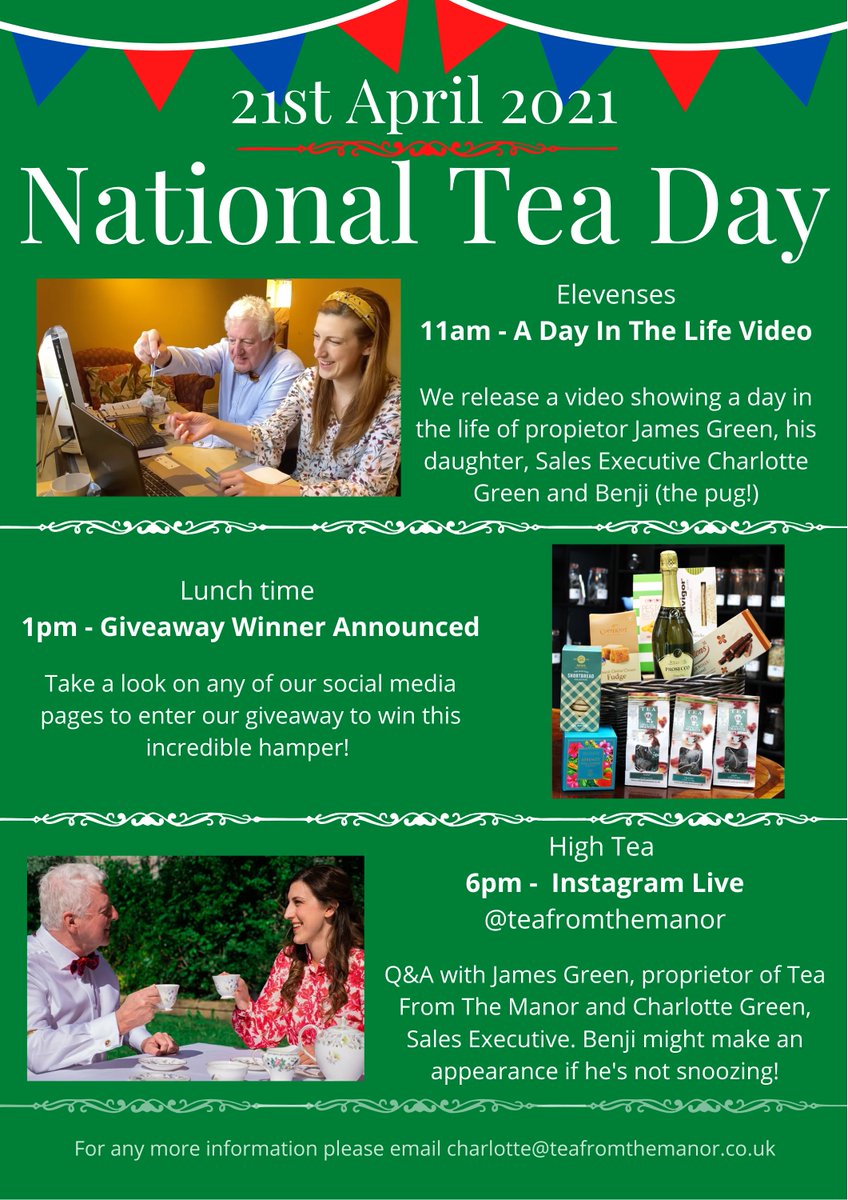 TeaFromTheManor's tweet photo. Celebrate National Tea Day with us! Less than one month away!!! #nationalteaday #nationalteaday2021 #tea #afternoontea #teainmanchester #teabloggers #teainfluencers #familybusiness #teamerchants https://t.co/Yw8Uhp203s