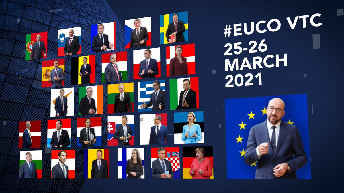 BarendLeyts's tweet photo. The videoconference of the members of the European Council chaired by @eucopresident has just started. 

First on is the exchange of views with @EP_President https://t.co/WZm0upCGch