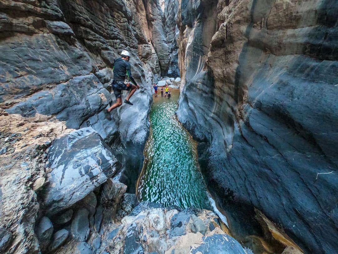 Wego's tweet photo. #ThursdayActivity
#فعالية_الخميس
#repost @abdulmonam_10
・・・
Wild places, pristine environment, challenge and fun. Roll them all up in one activity and you can see why we're so passionate about canyoning. It takes a bit of energy to get out there but we get back so much more. https://t.co/M2PyfwN00f