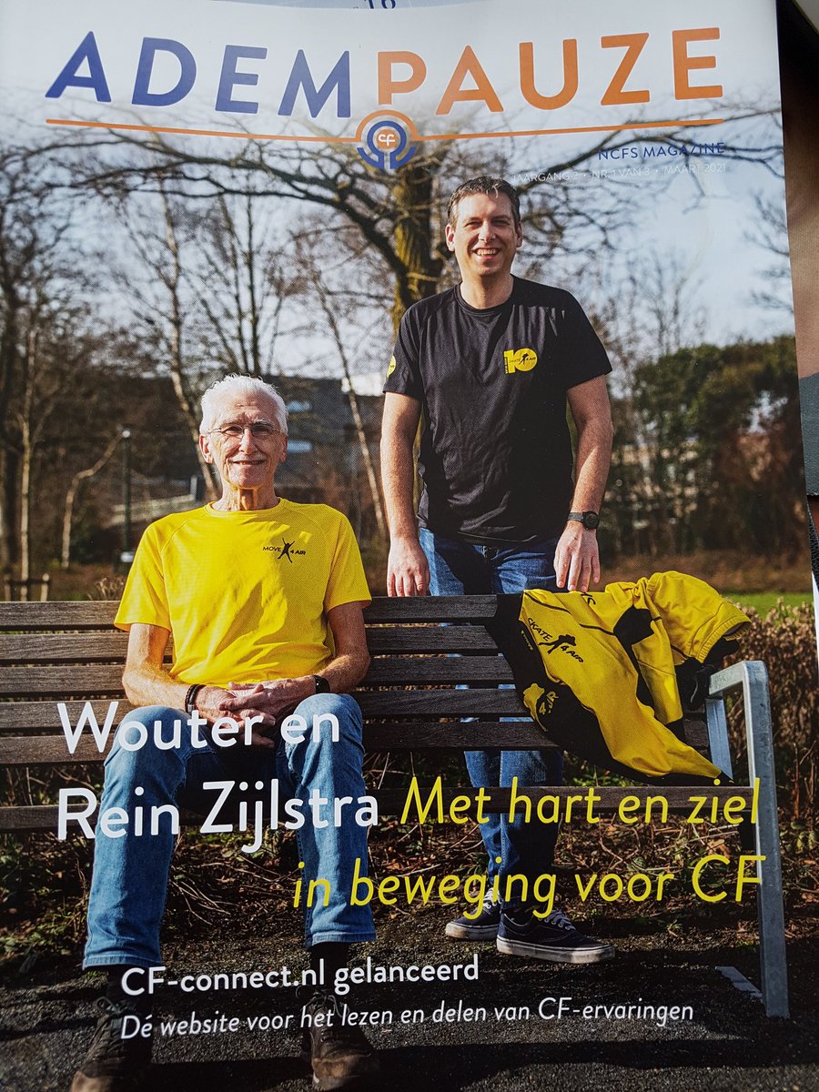 Jacqnoordhoek's tweet photo. De nieuwe #Adempauze van de @CFstichting viel weer op de mat. Met prachtige verhalen, oa @ReinZijlstra en zoon, 'met hart en ziel in beweging voor CF' @Skate4AIR #Move4AIR https://t.co/e03Iwn4Mjj