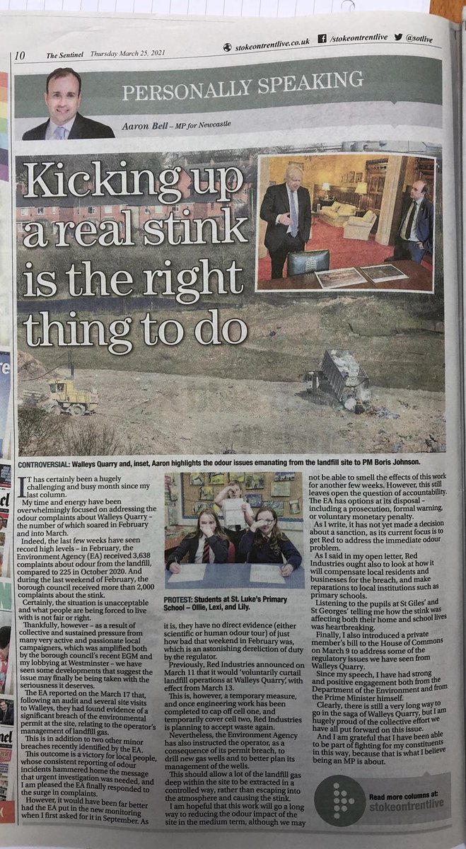 AaronBell80's tweet photo. My column in today's Sentinel (@Sotlive) was all about Walley's. I am expecting a public update from @EnvAgencyMids tomorrow - see https://t.co/ws4eSJf4Ll for more. https://t.co/CSt5OP6uWr