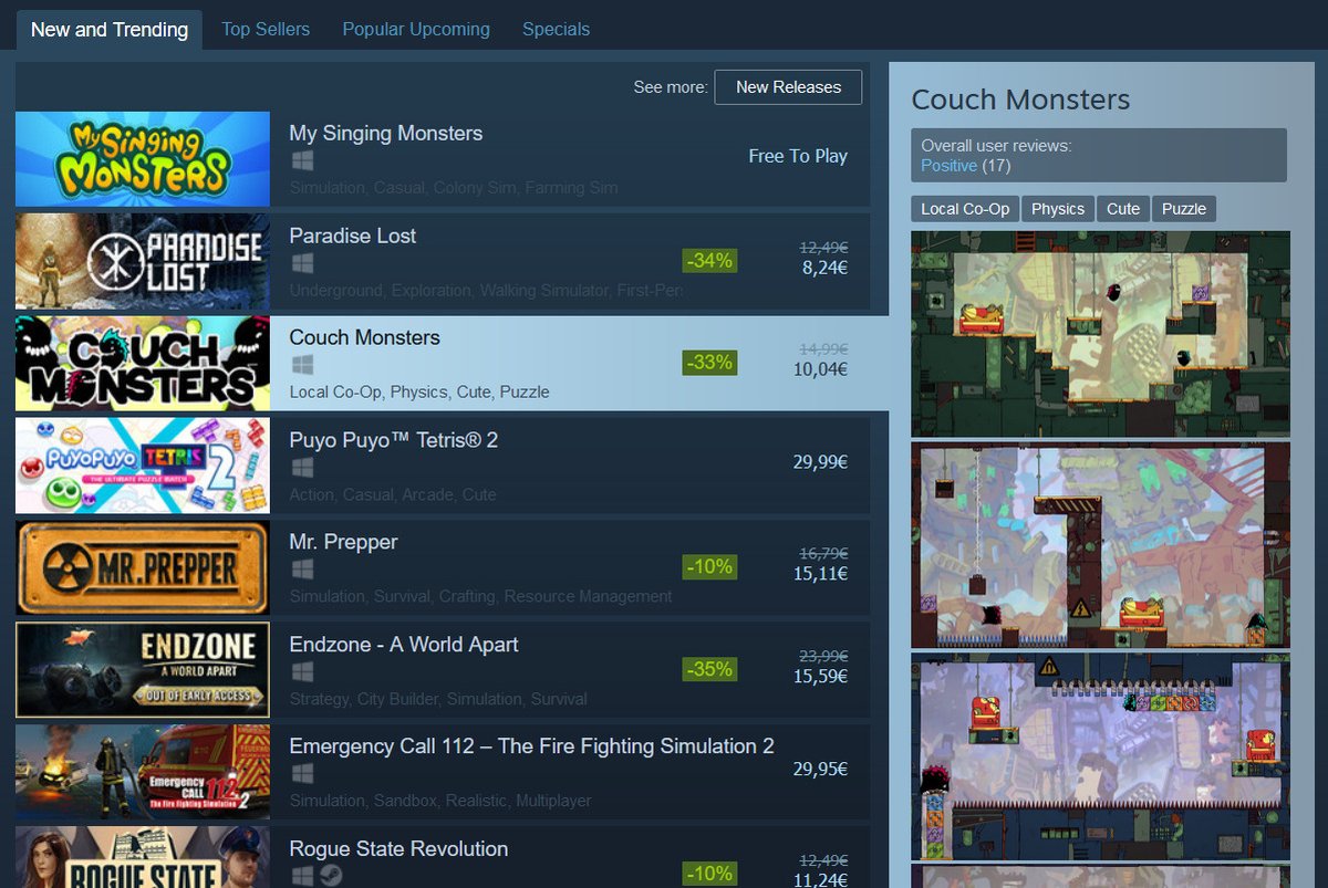 NICE! Thank you for your support! 🛋️💖
Game is available here: s.team/a/1530630/

#indieGame #indiedev #IndieGameDev