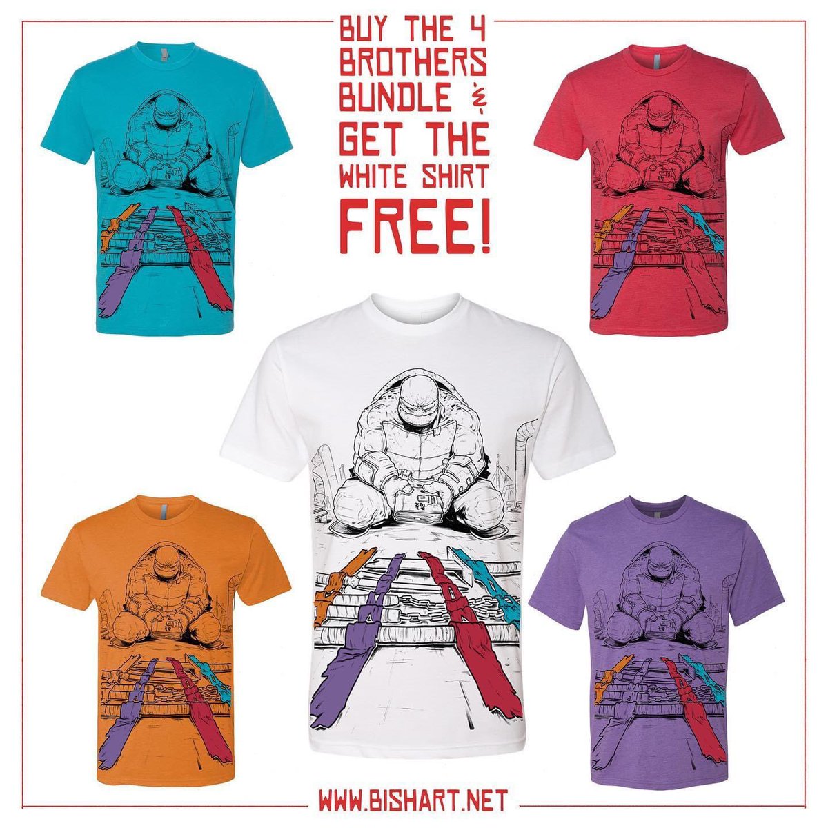 BISHART's tweet photo. LAST RONIN shirts are BACK! 
-
Dropping today at 12 NOON est. at https://t.co/KhF7mRt22r

BISHART KIDS CLUB colors only available to BKC members - check out the club at https://t.co/tuiidkIorL - sign up and get instant access to ALL the awesome exclusives! 

#thelastronin #tmnt https://t.co/N8JhKehlbB