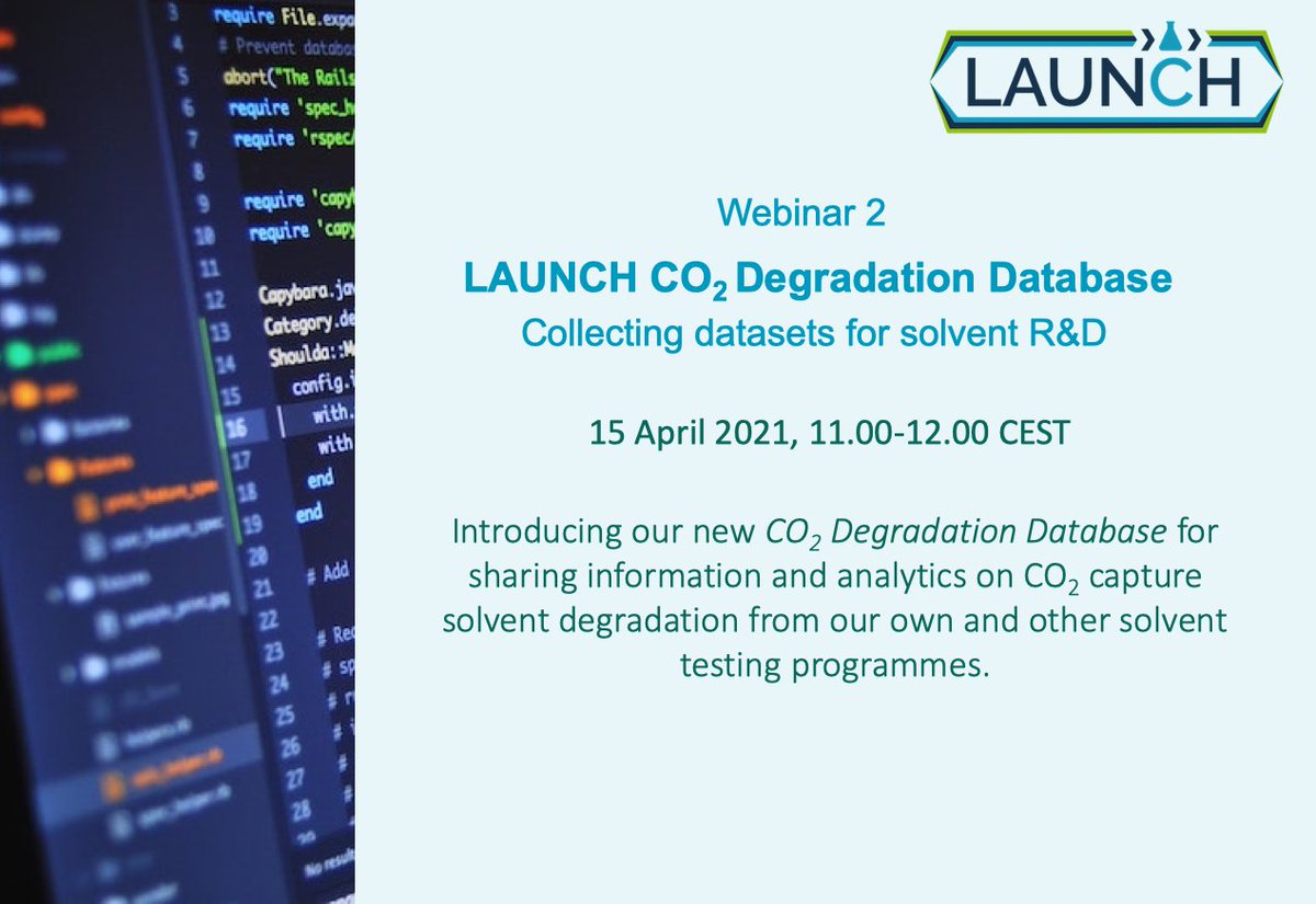 LaunchCCUS (@launchccus) on Twitter photo Our 2nd webinar introduces our new *CO2 Degradation Database* supporting the roll-out of #carboncapture systems for #industry in Europe. 15 Apr 11am CEST. Register at launchccus.eu/events/webinar… #climatechange <a href="/GlobalCCS/">Global CCS Institute</a> <a href="/ccsjournal/">Carbon Capture Journal</a> <a href="/UKCCSRC/">UKCCSRC</a> <a href="/The_CCSA/">CCSA</a> @ccusnetwork Our 2nd webinar introduces our new *CO2 Degradation Database* supporting the roll-out of #carboncapture systems for #industry in Europe. 15 Apr 11am CEST. Register at launchccus.eu/events/webinar… #climatechange <a href="/GlobalCCS/">Global CCS Institute</a> <a href="/ccsjournal/">Carbon Capture Journal</a> <a href="/UKCCSRC/">UKCCSRC</a> <a href="/The_CCSA/">CCSA</a> @ccusnetwork