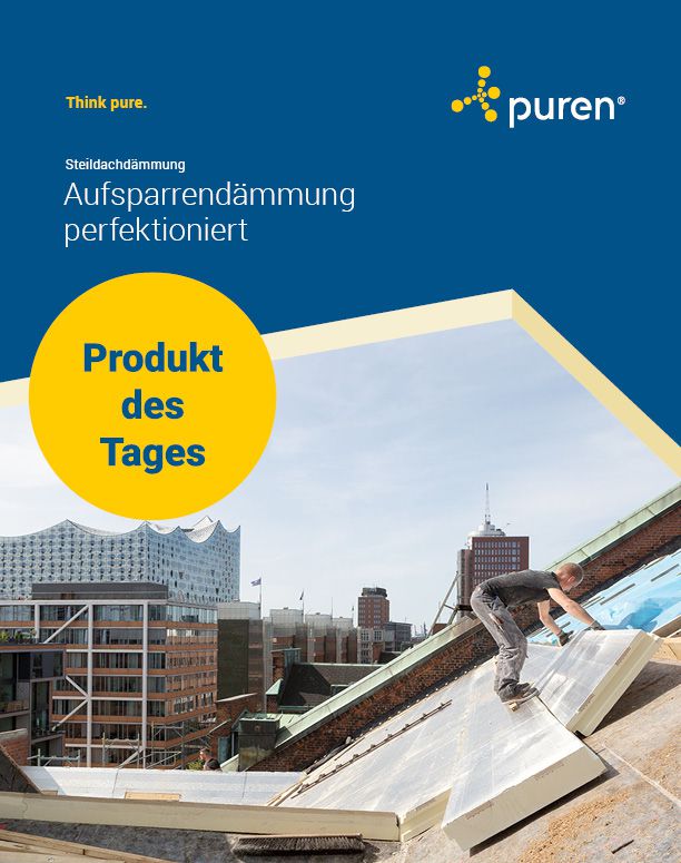 Mit einem "Moin aus Hamburg" stellen wir unser Produkt des Tages - puren MetalFix für die Dämmung von metall-gedeckten Dächern und Fassaden - bei der Dachsanierung der Speicherstadt vor. Mehr zum Produkt: puren.com/bau/steildach/…