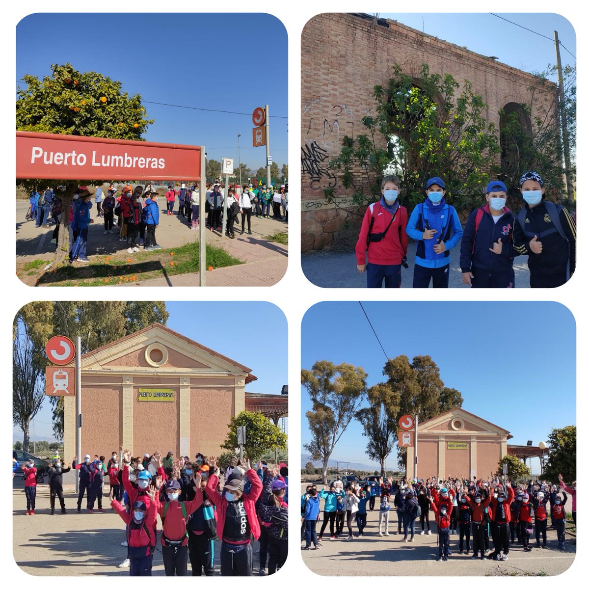 cppurisima's tweet photo. Los alumn@s del 2° tramo han salido al entorno. Durante el recorrido han podido disfrutar de los diferentes paisajes, así como, nuestro patrimonio; con la visita a la Torre del Obispo (siglo XIV) y la Estación del Tren, que le da nombre a esta pedanía. 
@jaortegagarcia 
@Educarm https://t.co/qYSaXAz96p