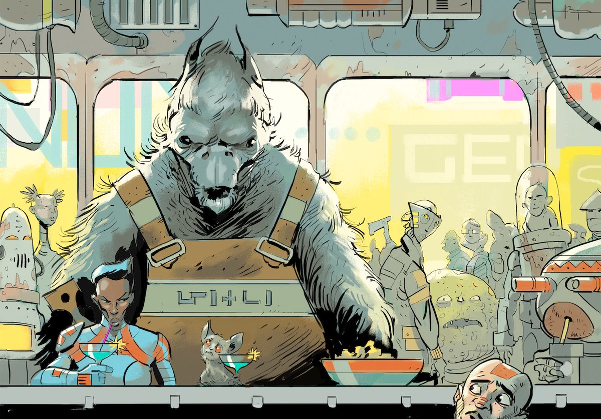 I didn't post any new work lately, but I'll try to get back on track while working on some TBA projects.
Here is a panel of a story I aimed to work on last year, but did not get off unfortunately. One day It would be fun to work on something similar.