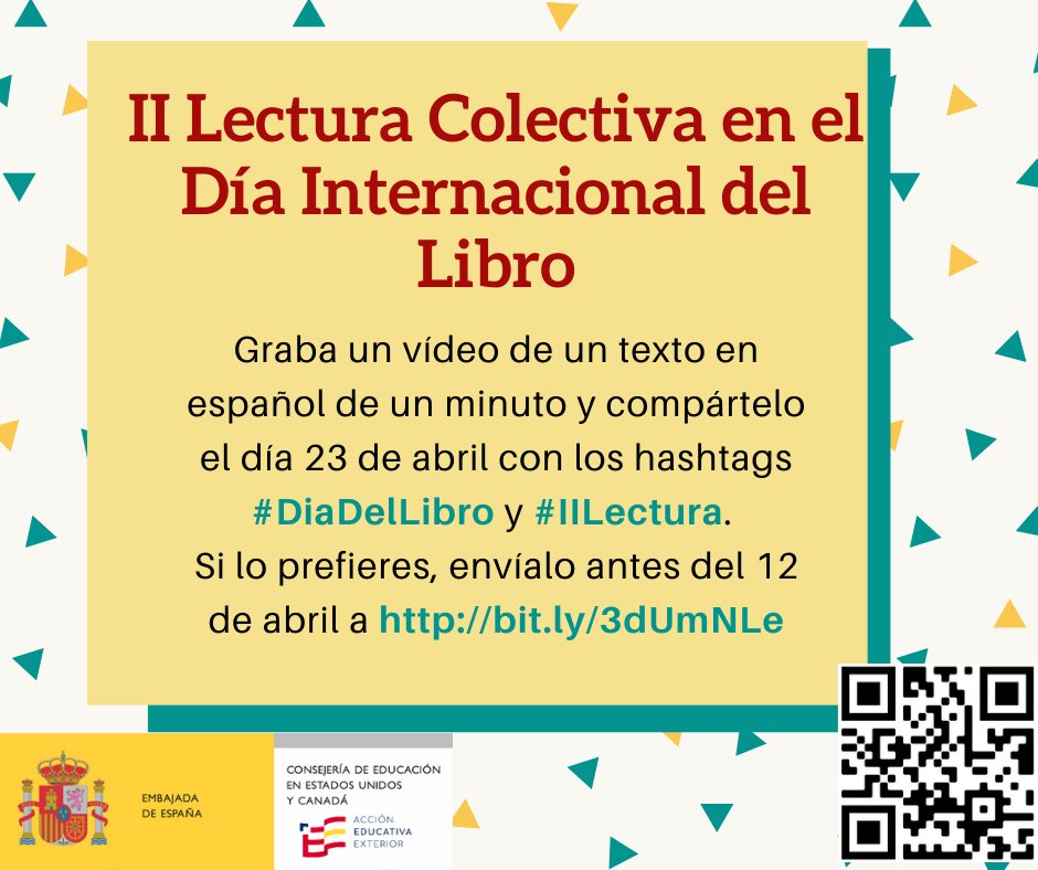 SpainEdOffice's tweet photo. #SpainEdOffice Solo quedan 72 horas para compartir o enviar tu video a https://t.co/HS74RMd5l6 Síguenos en @SpainEdOffice #DiaDelLibro  #IILectura https://t.co/MCM8PvIe81