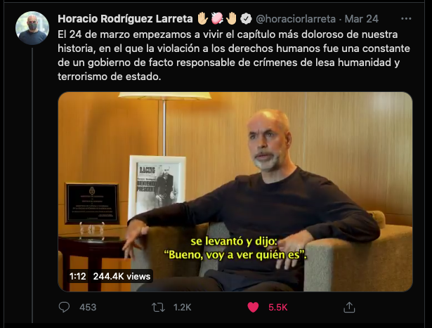 CarlaYumatle's tweet photo. La intervención pública de Larreta en el día de la Memoria me pareció valiosísima. Y también que CFK lo vea como una contribución. Cuando la política deja de ser por cinco minutos una batalla de suma cero. https://t.co/xGMCdXFj4E