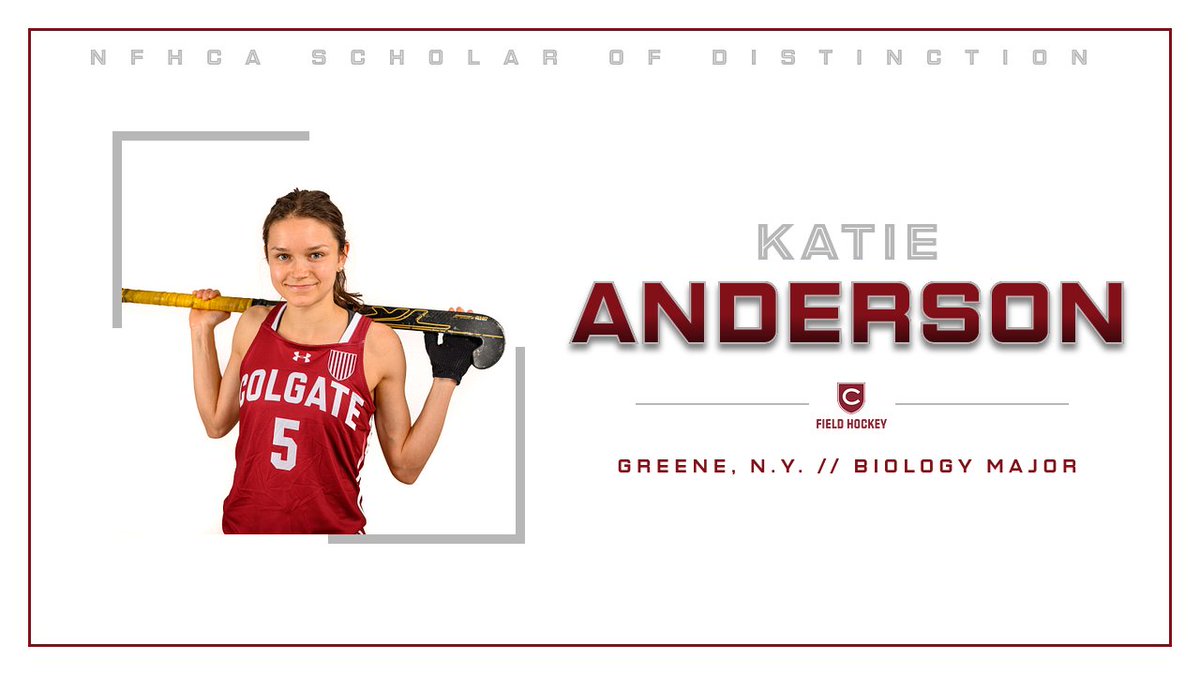 ColgateFH's tweet photo. For maintaining above a 3.90 cumulative GPA, Katie Anderson has been named a @NFHCA Scholar of Distinction for the fourth straight year!

READ➡️https://t.co/khdP946urW https://t.co/dHEPnheLoV