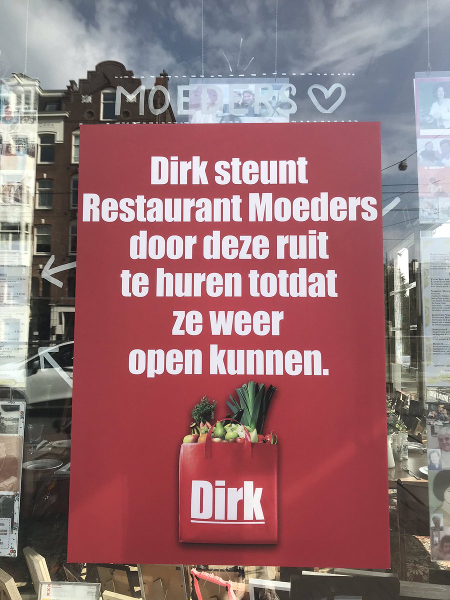 Mooi dit. De Dirk redt de horeca in Amsterdam West. Ook BarTack en BarBaarsch. #solidariteit