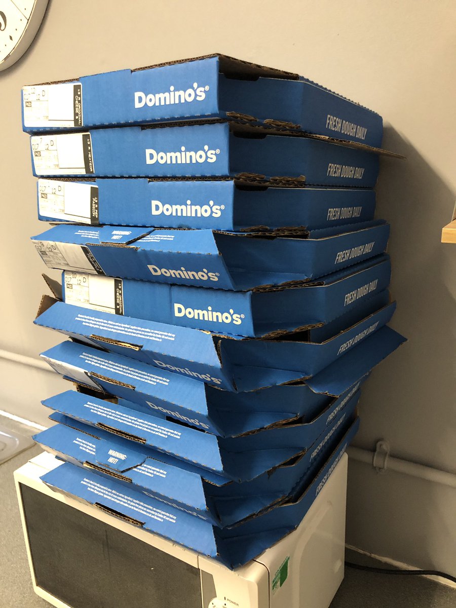 ShiplakeSkipwit's tweet photo. A ‘little’ pizza treat for Skipwith Year 11 boys to thank them for their efforts with mock week. 
#Hungry https://t.co/ysxvyS6R04