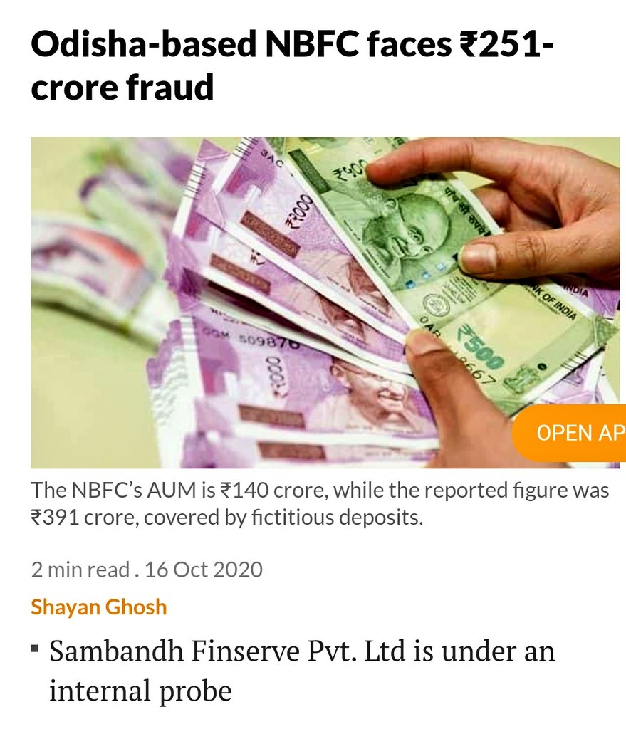 idesibanker's tweet photo. NBFC Scams in India:-

1)Popular Finance Fraud:-Keralites loose millions to the Ponzi Scheme,Where Company collected around ₹2000Crore.

2)Sambandh Finserve Pvt. Ltd Fraud-Odisha Based NBFC faced ₹251Crore fraud

3)More than 20000NBFCs function illegally in 🇮🇳

#DHFLSCAM
@ndtv https://t.co/sxMdQKXQZ6