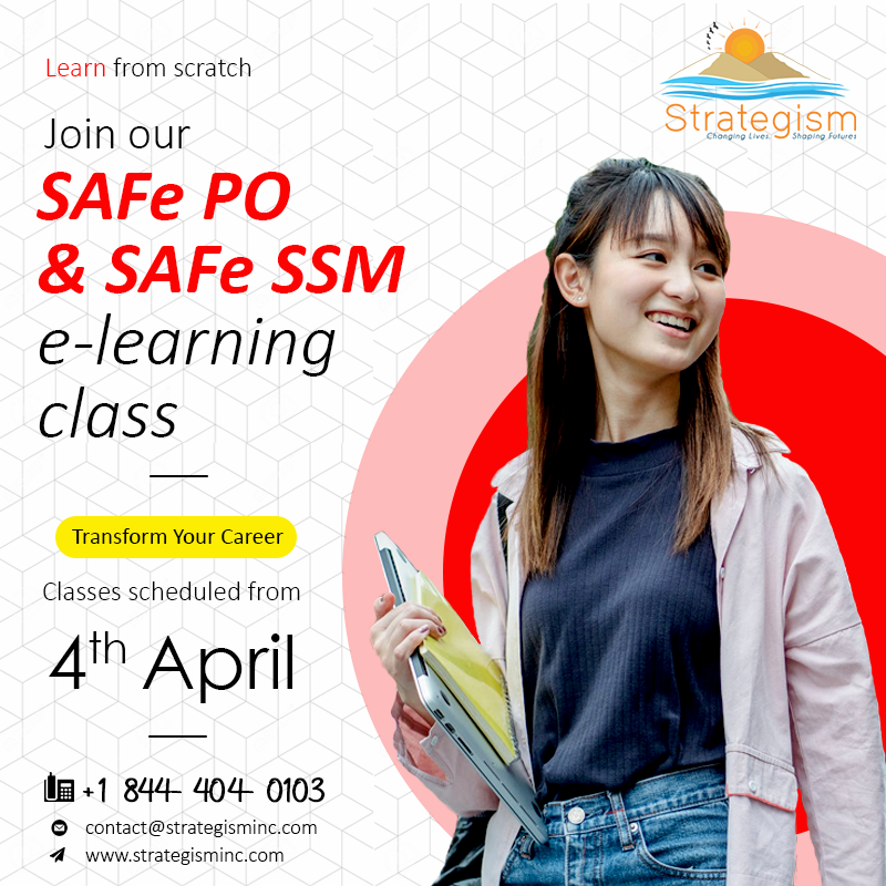 strategisminc's tweet photo. It's high time to start your career in the right way.
#SAFeScrumMaster and #SAFePO digital classes to start from 4th April 2021
Seats are filling up! Enroll Now.
Website: https://t.co/5yTiSqmELx
https://t.co/opHMGMnb97
#safeforall #SAFePoTraining #scrummaster https://t.co/jn1NSdwLzS