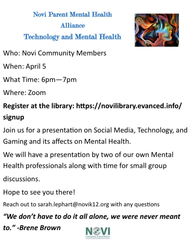 Novi Mental Health Alliance tweet media